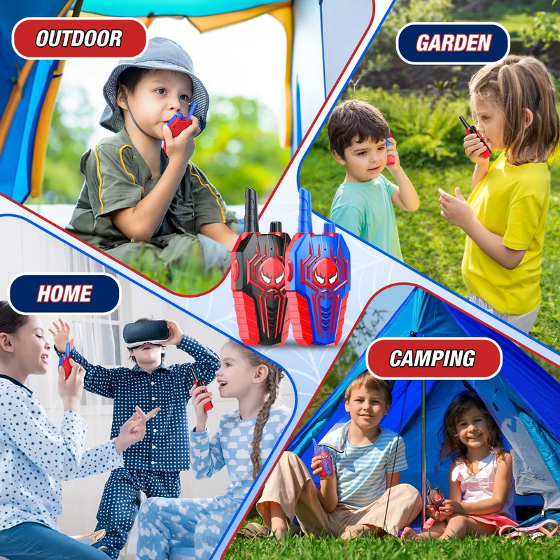 Toyokid Walkie-Talkie Bambini, Giochi Bambini 3 4 5 6 7 8 9 10 Anni Spider Walkie Talkie Regalo Bambino 3-10 Anni Giochi da Esterno per Bambini Giocattoli Bambino 3-10 Anni Regalo Compleanno Bambini
