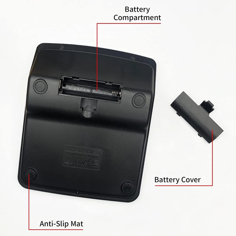 Gvolatee, Calcolatrice da Tavolo con Display LCD 12 Cifre, con Pulsanti Grandi, Funzione Standard per Ufficio e Scuola, Nero