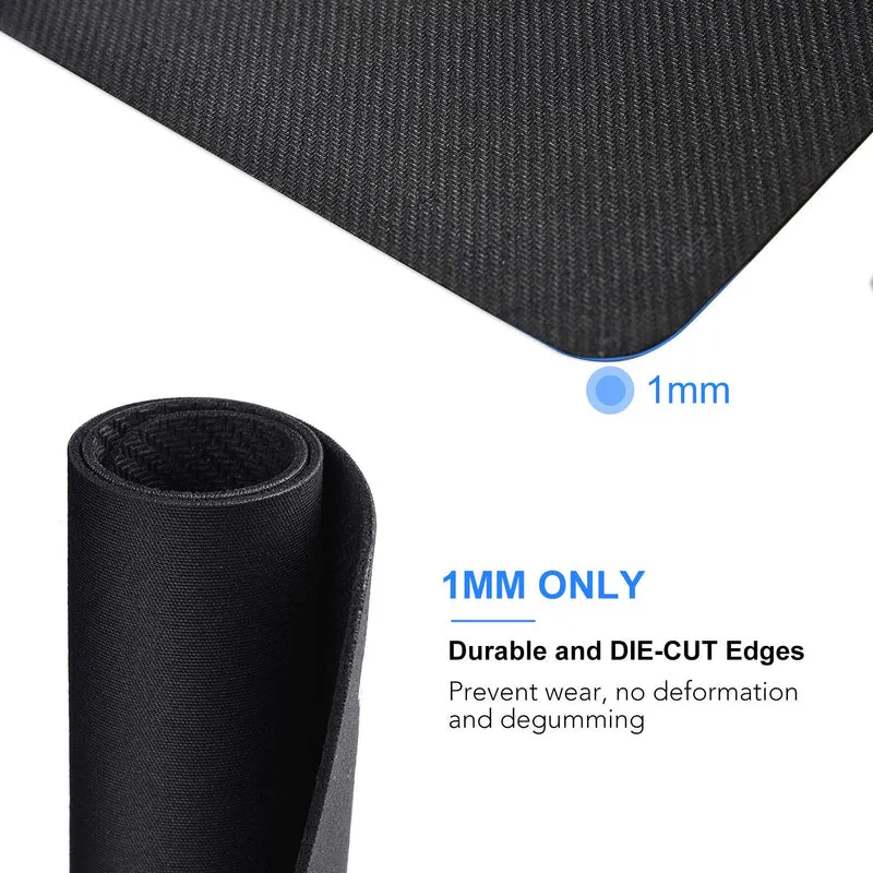cimetech Tappetino per Mouse Confortevole Superficie Superfine in Fibra di Seta Liscia Sensori Base in Gomma Antiscivolo per Pulire Lavabile per Computer Portatile - Nero Black