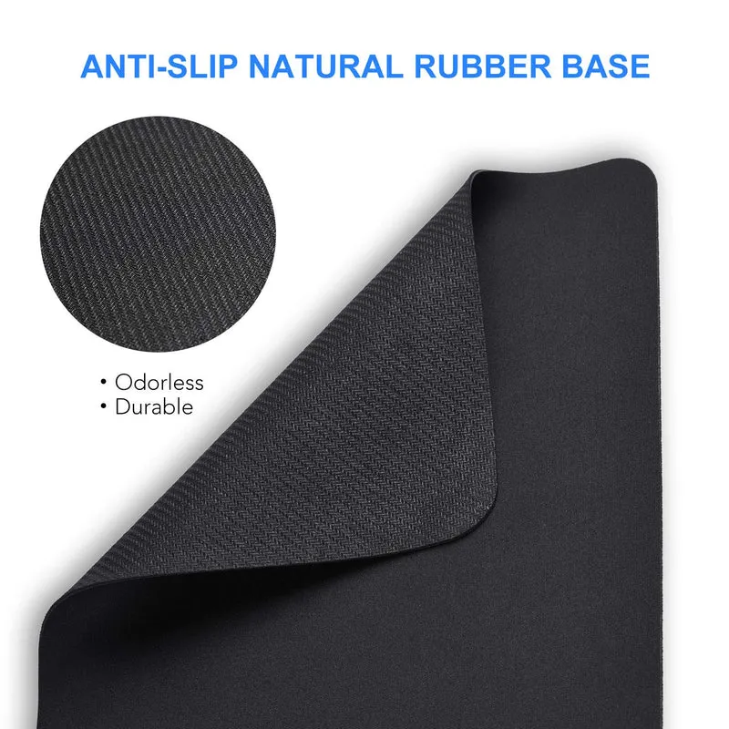 cimetech Tappetino per Mouse Confortevole Superficie Superfine in Fibra di Seta Liscia Sensori Base in Gomma Antiscivolo per Pulire Lavabile per Computer Portatile - Nero Black