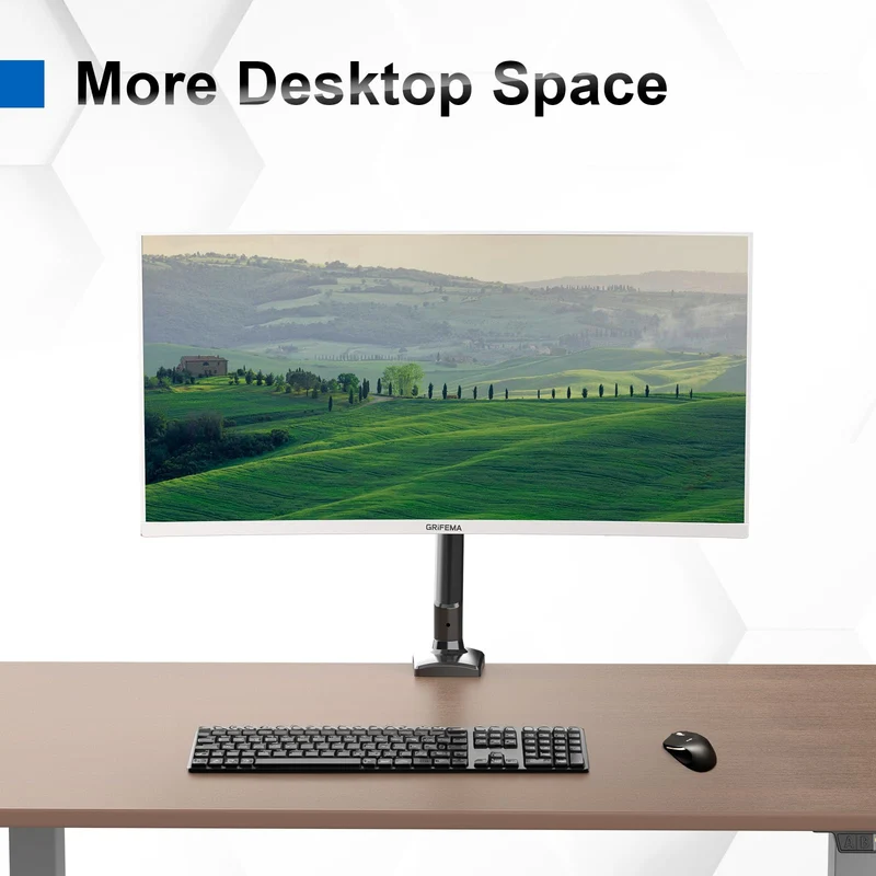 GRIFEMA GB2003-1 Supporto per monitor a molla a gas per schermo di computer da 13-32 pollici, altezza regolabile, VESA 75x75/100x100, peso 2-9 kg, nero