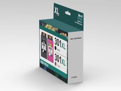 Heroil 301 XL 301XL Cartucce d'inchiostro Rigenerato per HP 301 XL Nero e Colore Compatibile per HP OfficeJet 2620 2622 4504 4630 5534 Envy 4500 5530 5532 Deskjet 1000 1010 1510 2050 2540 3050（2-Pack