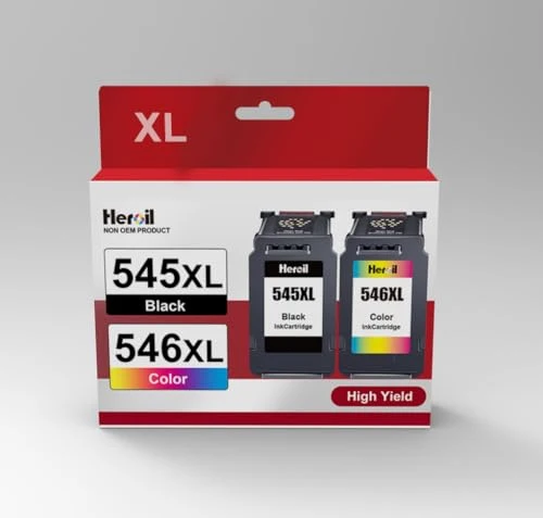 Heroil PG-545 CL-546 XL PG-545XL CL-546XL Cartucce d'inchiostro Sostituzione per Canon 545 546 XL Multipack per Pixma MX490 MX495 MG2550s MG2550 TS3150 TS3151 TS3350 TR4550 TR4551