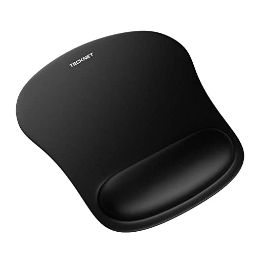 TECKNET Tappetino Mouse con Poggiapolsi, Gaming Mouse Pad Ergonomico con Memory Foam, Tocco Morbido e Impermeabile, Tappetini Mouse Supporto per Computer, Ufficio, Base di Gomma Antiscivolo