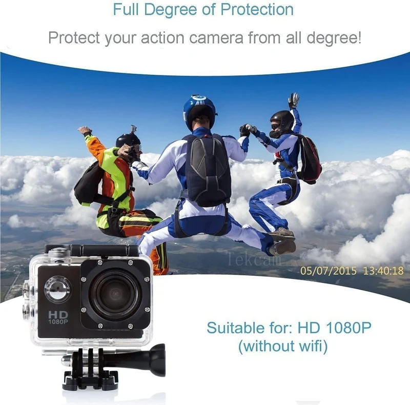 Custodia Protettiva Impermeabile compatibile con SJ4000 WiFi/AKASO EK7000/ Victure/GOOKAM/Jadfezy/Apexcam Action Camera Custodia Protettiva Impermeabile Subacquea