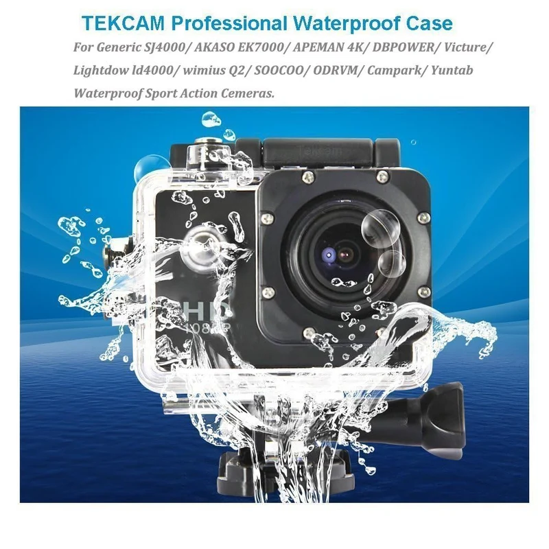 Custodia Protettiva Impermeabile compatibile con SJ4000 WiFi/AKASO EK7000/ Victure/GOOKAM/Jadfezy/Apexcam Action Camera Custodia Protettiva Impermeabile Subacquea