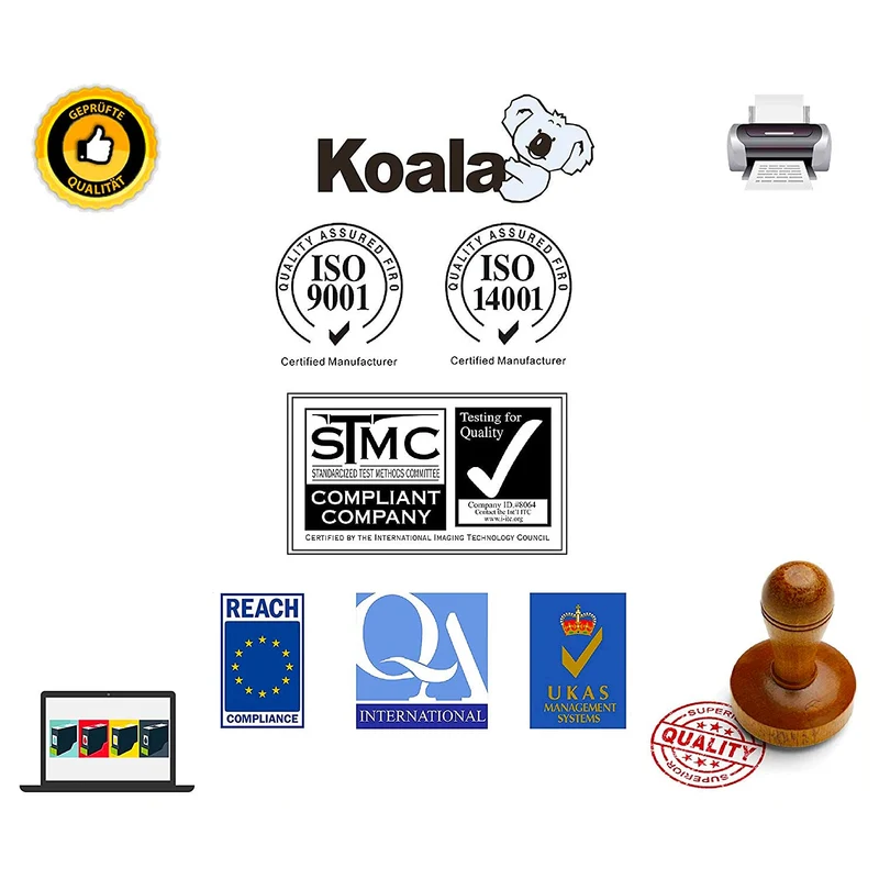 Koala T0715 Cartuccia d'inchiostro Compatibili per Epson T0711 T0712 T0713 T0714 pour Stylus SX100 SX110 SX210 SX215 SX410 SX415 SX510W SX515W SX610FW DX4400 DX7450 DX8400 DX9400F, Pacco din 20