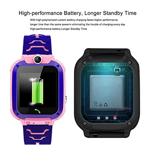 Smart Watch per bambini, Q12 Touch Smartwatch per ragazzi e ragazze, con fotocamera, supporto di posizionamento preciso, monitoraggio attività in standby lungo con frequenza cardiaca, orologi