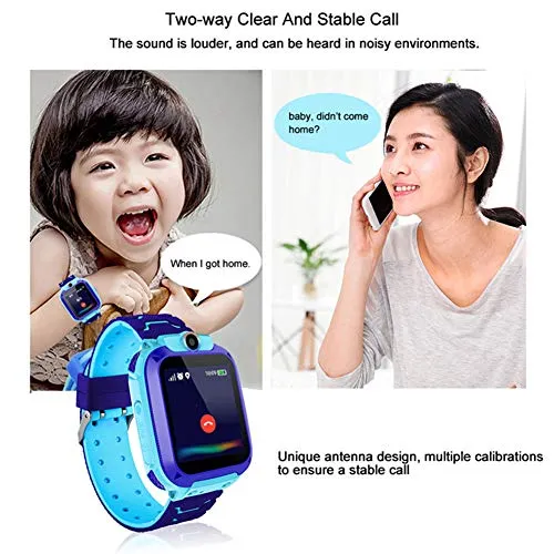 Smart Watch per bambini, Q12 Touch Smartwatch per ragazzi e ragazze, con fotocamera, supporto di posizionamento preciso, monitoraggio attività in standby lungo con frequenza cardiaca, orologi