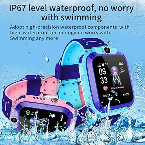Smart Watch per bambini, Q12 Touch Smartwatch per ragazzi e ragazze, con fotocamera, supporto di posizionamento preciso, monitoraggio attività in standby lungo con frequenza cardiaca, orologi
