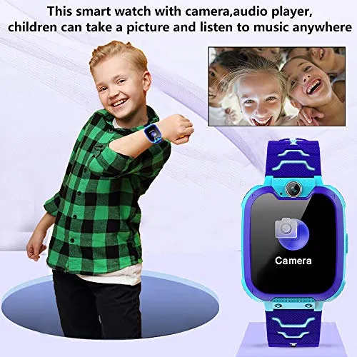 Smartwatch per Bambini con Telefono, Orologio Intelligente con 16 Giochi Chiamata Musicale SOS Touchscreen Fotocamera, Smart Watch per Ragazzi Ragazze Regalo di Compleanno[Scheda SD integrata]