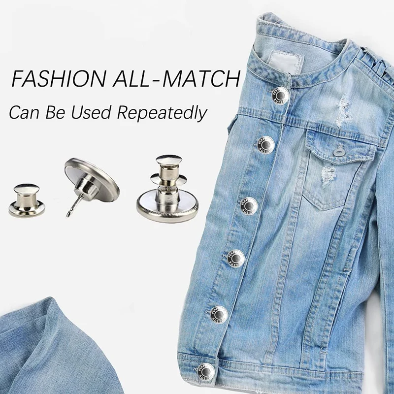 CCLKHY 10 Pezzi Bottoni Jeans, Regolabili, Rimovibili, 17mm Bottoni per Stringere Jeans, per la Riparazione di Pantaloni, Cappotti, Giacche, Fai Da Te Artigianali