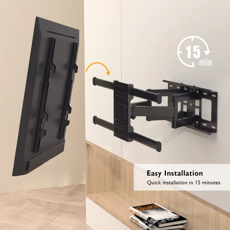 BONTEC Supporto da Parete per TV da LED LCD 32-85 pollici, Staffa TV con Movimento Inclinabile ed Estendibile, Supporto TV per Muro Staffa Ultra Resistente a 60kg, Max VESA 600x400mm