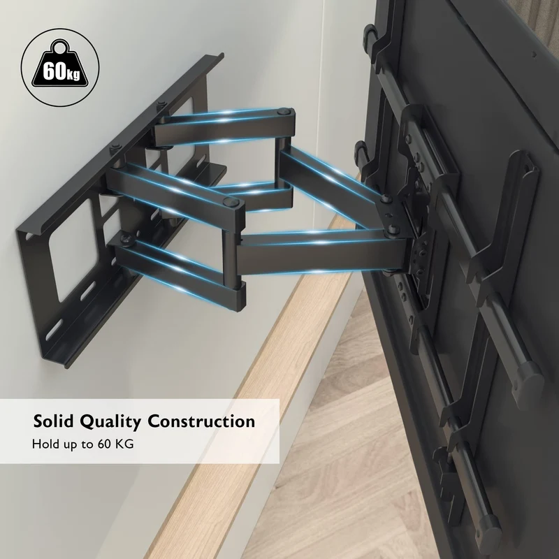 BONTEC Supporto da Parete per TV da LED LCD 32-85 pollici, Staffa TV con Movimento Inclinabile ed Estendibile, Supporto TV per Muro Staffa Ultra Resistente a 60kg, Max VESA 600x400mm