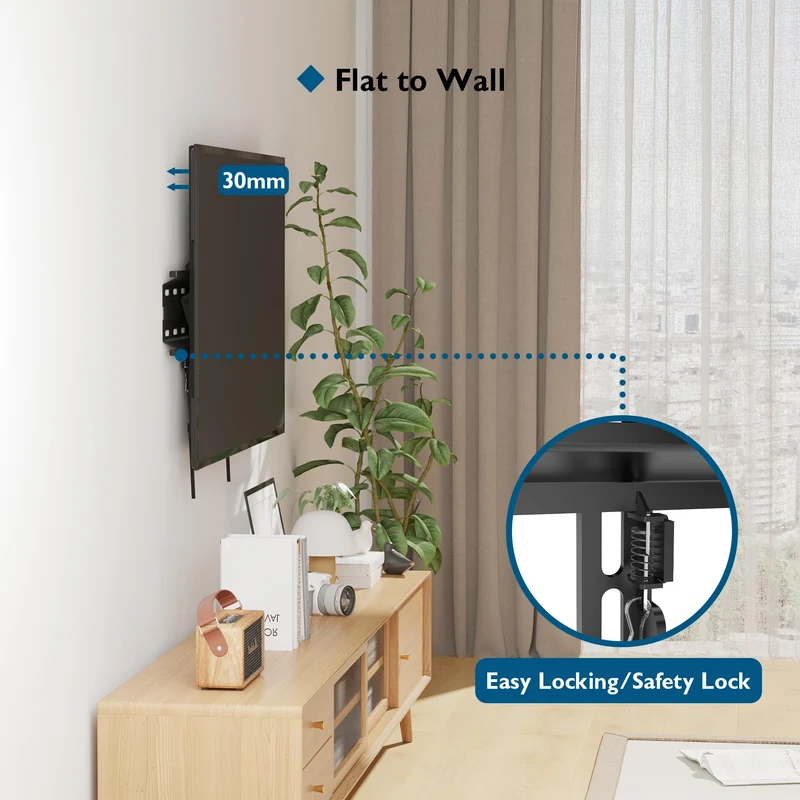 BONTEC Staffa TV per Televisori da 23-60 Pollici a LED, LCD, Plasma e Curvi, Inclinabile Ultra Sottile Supporto TV Parete Fino a 45 kg, Max. VESA 400x400mm, Supporto TV Muro con Fascette per Cavi