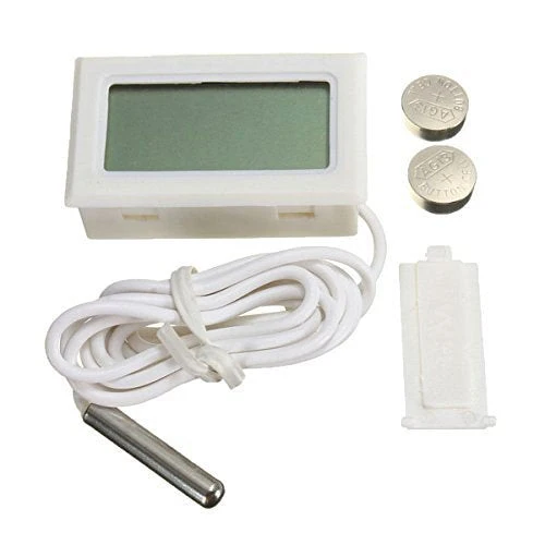 ARCELI Termometro digitale LCD Monitoraggio della temperatura con sonda esterna per frigorifero Frigorifero congelatore Acquario - Bianco