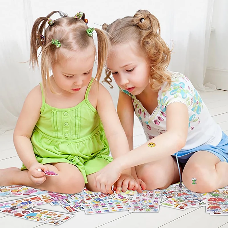 Adesivi bambini stickers bambini attacca stacca,450+ Adesivi 3D sticker stickers aesthetic stickers bambini adesivi viso Adesivi per Regali Inclusi Animali per Bambini Adulti(18 Fogli)