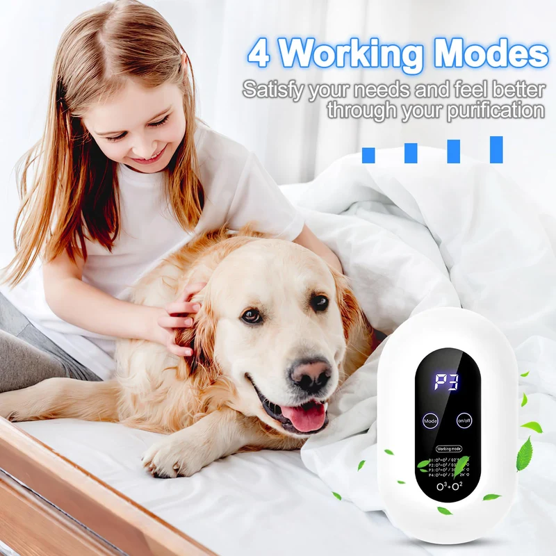 ACADGQ Mini Purificatore d'Aria Ozono,Purificatore d'Aria, Sterilizzatore per Deodorizzazione Dell'Ozono,Deodorante per Ionizzatore di Ozono,Macchina Portatile per L'ozono per Animali Domestici,Auto