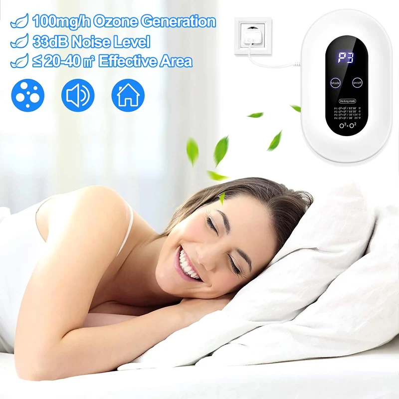 ACADGQ Mini Purificatore d'Aria Ozono,Purificatore d'Aria, Sterilizzatore per Deodorizzazione Dell'Ozono,Deodorante per Ionizzatore di Ozono,Macchina Portatile per L'ozono per Animali Domestici,Auto