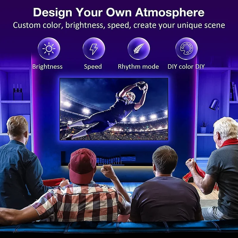 5M Striscia led tv luci led camera da letto,led rgb 5050 USB con Telecomando a 25 Tasti Colorati Dimmerabile per Interni, Decorazioni,TV Retroilluminazione