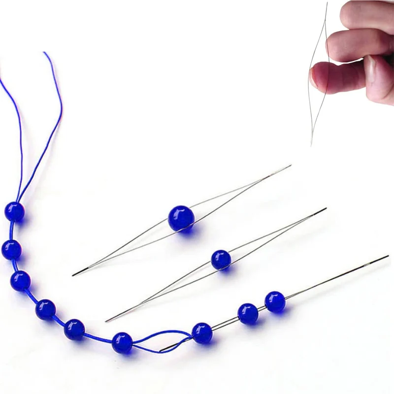 5 Pezzi Aghi per Perline, Aghi Perline Grandi Occhi, Perline Aghi, per Artigianato e Creazione di Gioielli