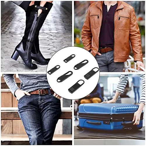 6Pezzi Tiretti per Cerniere, cursori per cerniere lampo，Cursore Cerniera Ricambio, per Riparazione Zip，Per Vestiti, Bagagli, Valigia, Jeans,Zaino, Mestiere Fai Da Te，Borsa Giacca