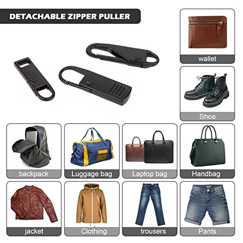 6Pezzi Tiretti per Cerniere, cursori per cerniere lampo，Cursore Cerniera Ricambio, per Riparazione Zip，Per Vestiti, Bagagli, Valigia, Jeans,Zaino, Mestiere Fai Da Te，Borsa Giacca