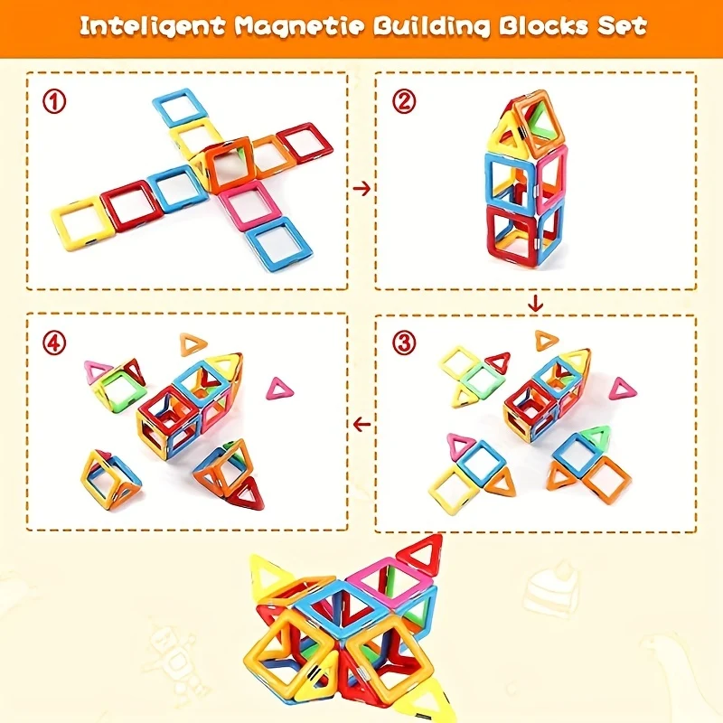 Blocchi magnetici Giocattoli per bambini, I giocattoli magnetici sono adatti a ragazzi e ragazze di età superiore a 3 anni per imparare i giocattoli per bambini Regali di compleanno di Natale, Halloween/Giorno del Ringraziamento/Regalo di Natale