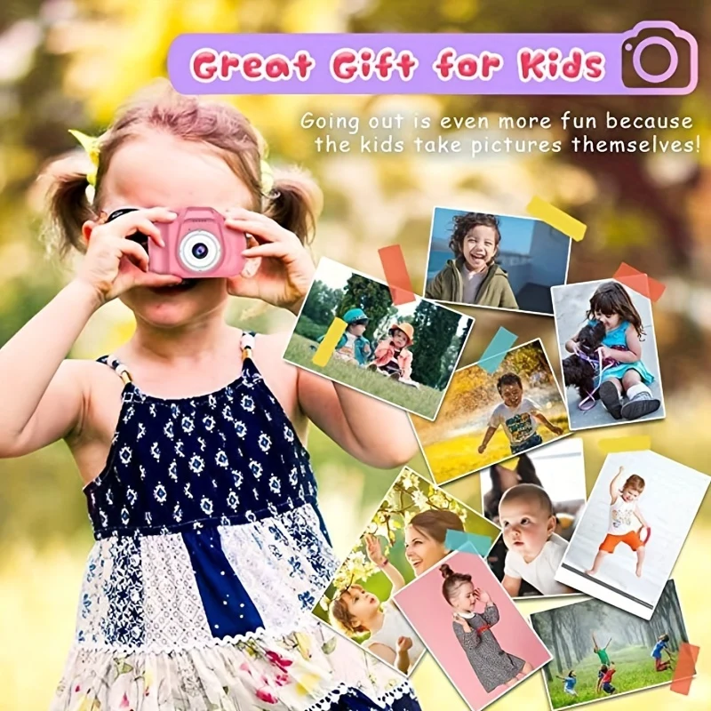 Giocattolo per fotocamera per bambini Fotocamera digitale per bambini HD Schermo da 5,08 cm, Senza scheda SD, Regalo di compleanno di Natale per ragazzi e ragazze di 3-12 anni (blu/verde) Halloween、Regalo di Natale、Giorno del Ringraziamento