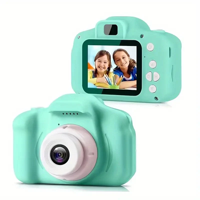 Giocattolo per fotocamera per bambini Fotocamera digitale per bambini HD Schermo da 5,08 cm, Senza scheda SD, Regalo di compleanno di Natale per ragazzi e ragazze di 3-12 anni (blu/verde) Halloween、Regalo di Natale、Giorno del Ringraziamento