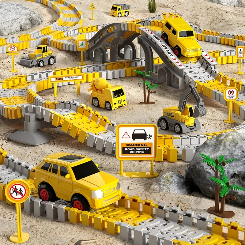 Giocattoli educativi per bambini, macchinina, trenino, pista elettrica fai-da-te, macchinina di ingegneria, Natale, Halloween, regalo del Giorno del Ringraziamento