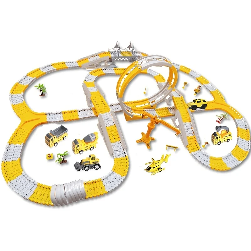 Giocattoli educativi per bambini, macchinina, trenino, pista elettrica fai-da-te, macchinina di ingegneria, Natale, Halloween, regalo del Giorno del Ringraziamento