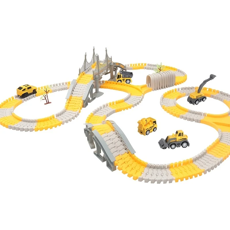 Giocattoli educativi per bambini, macchinina, trenino, pista elettrica fai-da-te, macchinina di ingegneria, Natale, Halloween, regalo del Giorno del Ringraziamento