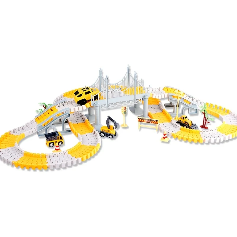 Giocattoli educativi per bambini, macchinina, trenino, pista elettrica fai-da-te, macchinina di ingegneria, Natale, Halloween, regalo del Giorno del Ringraziamento