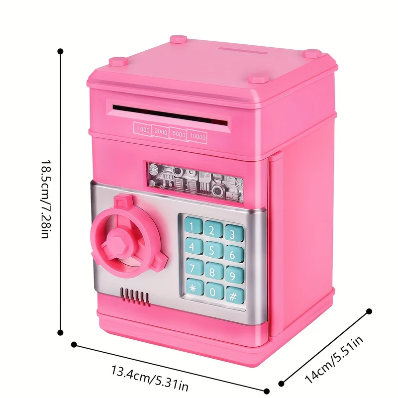 Salvadanaio per ragazze e ragazzi Salvadanaio per monete elettroniche di grandi dimensioni con protezione tramite password, banconote automatiche, ottimo regalo per bambini (blu/oro/rosso/argentato) Halloween/Giorno del Ringraziamento/regalo di Natale