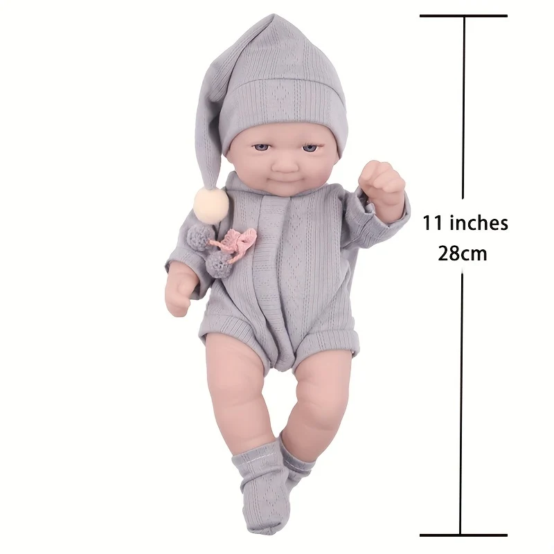 Bambole Reborn realistiche da 27,94 cm con cappello, calze e vestiti di Natale - Regalo perfetto per ragazze 3+! , Halloween/Giorno del Ringraziamento/regalo di Natale