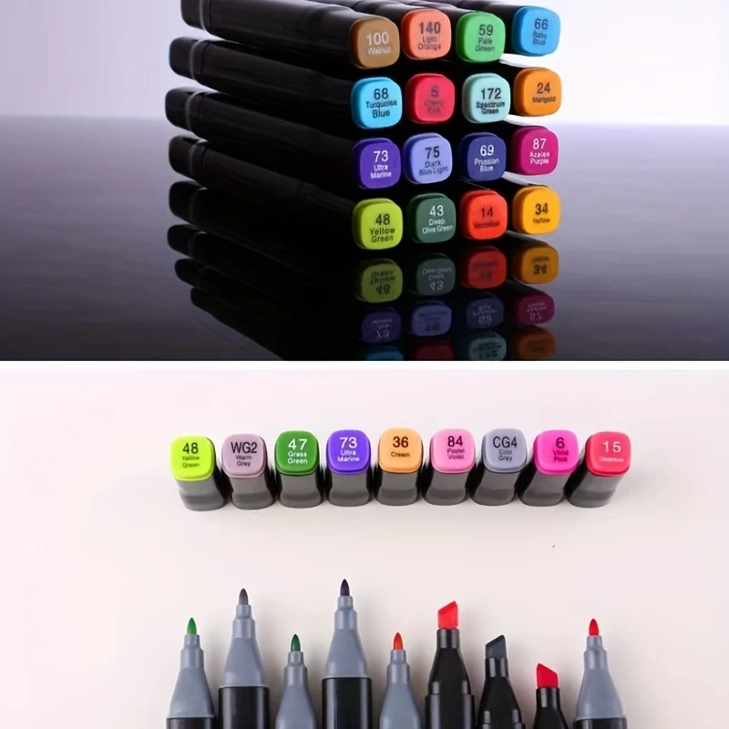 Pennarello a doppia testa 30 colori Pennarello a 48 colori Penna per acquerello a doppia testa a base di olio Penna a colori per bambini Vendita diretta in fabbrica (conservazione in sacchetti di stoffa) Halloween, Ringraziamento, Regalo di Natale