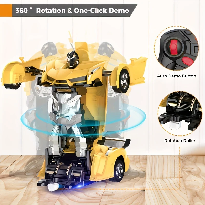 Auto telecomandata - Trasforma robot RC Cars Deformazione con un solo pulsante e rotazione a 360 gradi alla deriva, regalo di compleanno di Natale per ragazzi/ragazze