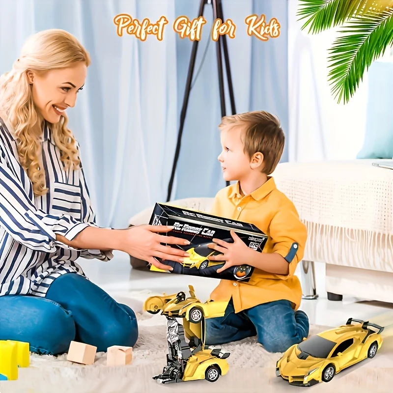 Auto telecomandata - Trasforma robot RC Cars Deformazione con un solo pulsante e rotazione a 360 gradi alla deriva, regalo di compleanno di Natale per ragazzi/ragazze