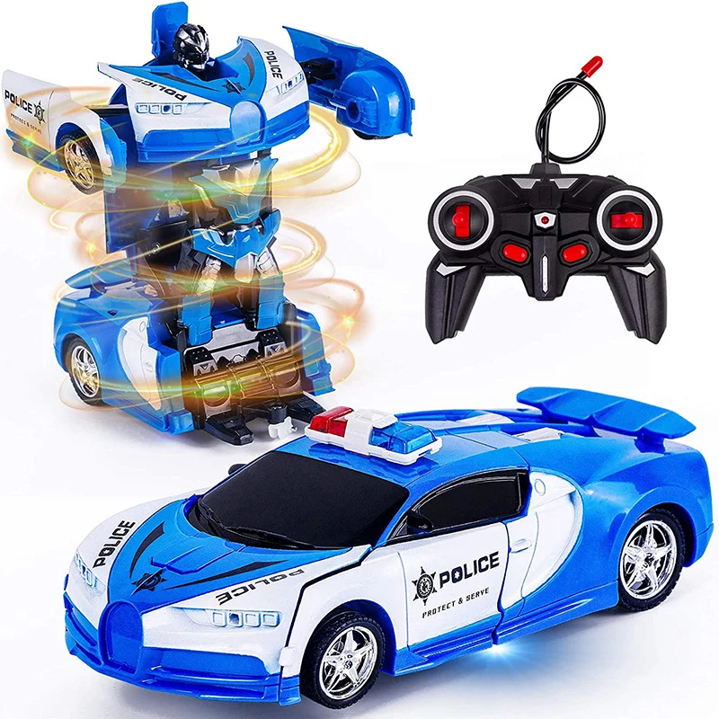 Auto telecomandata - Trasforma robot RC Cars Deformazione con un solo pulsante e rotazione a 360 gradi alla deriva, regalo di compleanno di Natale per ragazzi/ragazze