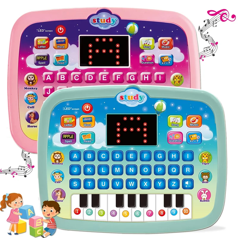 Tablet Per Bambini/pad Didattico Per Bambini Con Schermo LED Insegna Alfabeto, Numeri, Parole, Musica, Matematica, Giocattolo Elettronico Interattivo Per Lo Sviluppo Iniziale, Regalo Di Halloween E Natale Per Ragazzi E Ragazze