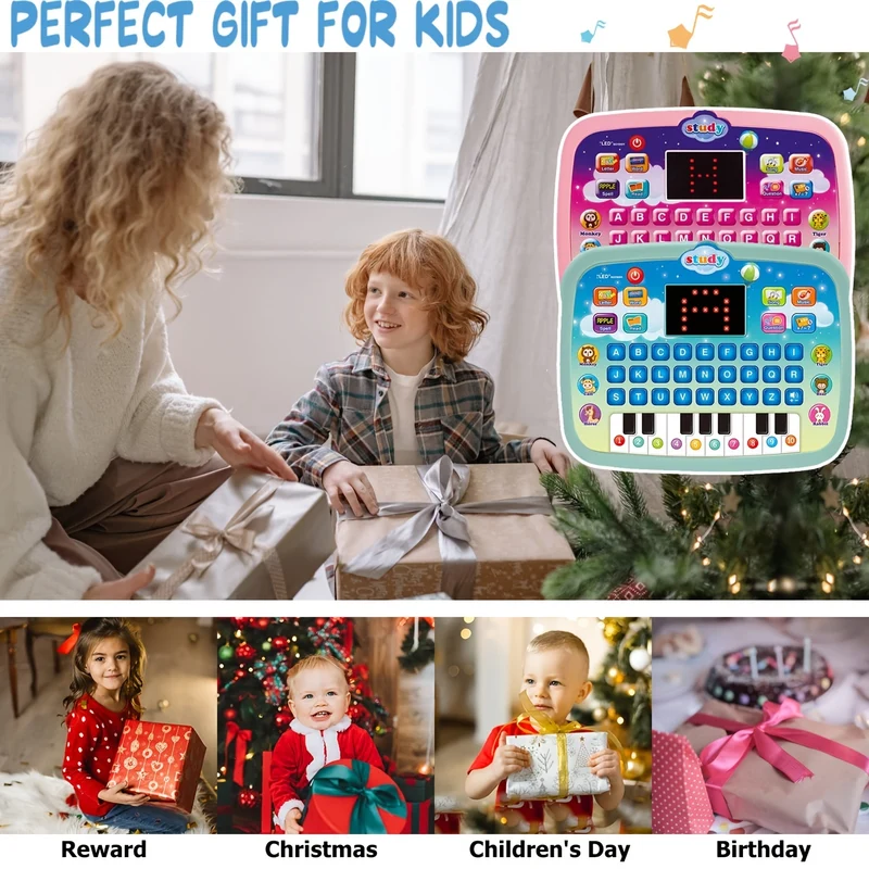 Tablet Per Bambini/pad Didattico Per Bambini Con Schermo LED Insegna Alfabeto, Numeri, Parole, Musica, Matematica, Giocattolo Elettronico Interattivo Per Lo Sviluppo Iniziale, Regalo Di Halloween E Natale Per Ragazzi E Ragazze