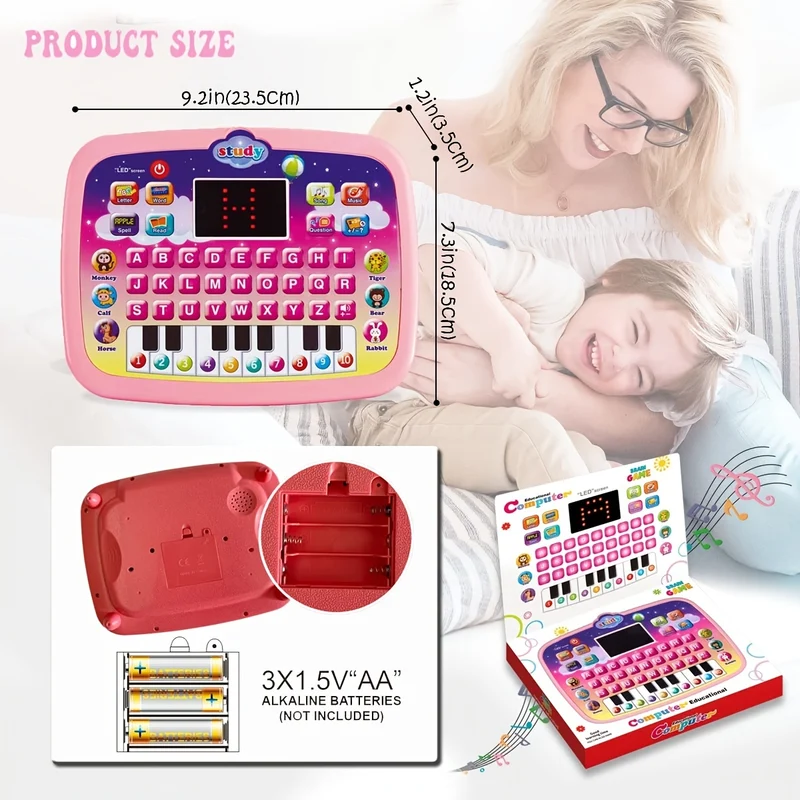 Tablet Per Bambini/pad Didattico Per Bambini Con Schermo LED Insegna Alfabeto, Numeri, Parole, Musica, Matematica, Giocattolo Elettronico Interattivo Per Lo Sviluppo Iniziale, Regalo Di Halloween E Natale Per Ragazzi E Ragazze