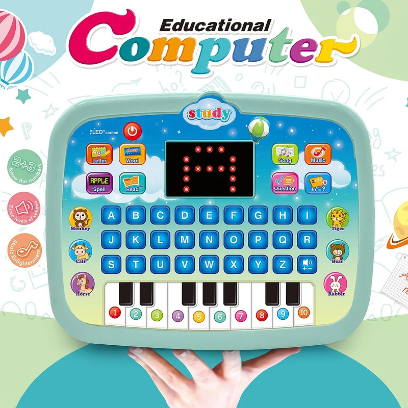 Tablet Per Bambini/pad Didattico Per Bambini Con Schermo LED Insegna Alfabeto, Numeri, Parole, Musica, Matematica, Giocattolo Elettronico Interattivo Per Lo Sviluppo Iniziale, Regalo Di Halloween E Natale Per Ragazzi E Ragazze