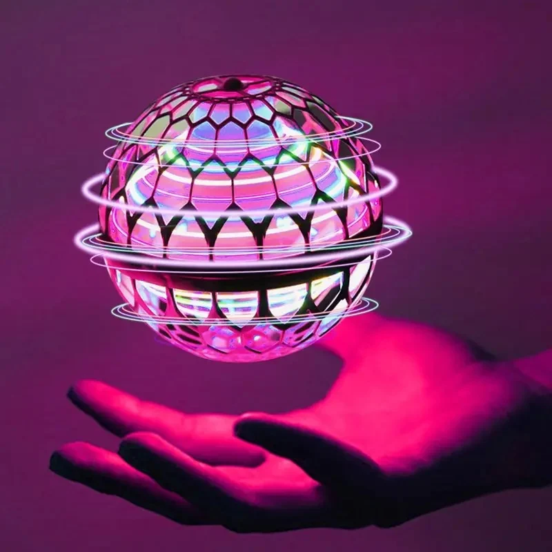 Nuova palla volante a induzione, spinner volante rotante magico, palla volante per drone, UFO telecomandato, giocattoli agitati per la scuola dei bambini (batteria incorporata) Halloween, regalo di Natale, giorno del Ringraziamento