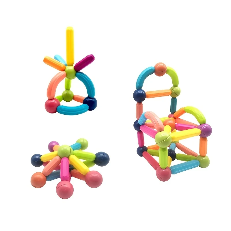 Magnetic Balls And Rods Set, Giocattoli di costruzione magnetici, Colorati bastoncini di costruzione fai-da-te, Per bambini di età 3+ anni Ragazzo Ragazza Giocattolo educativo di costruzione