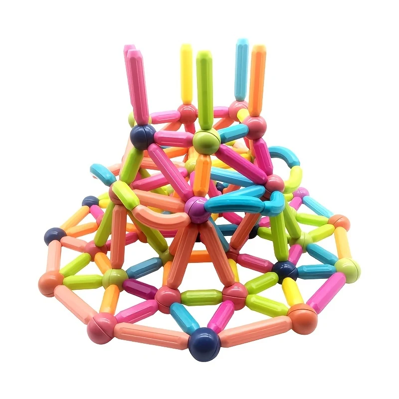 Magnetic Balls And Rods Set, Giocattoli di costruzione magnetici, Colorati bastoncini di costruzione fai-da-te, Per bambini di età 3+ anni Ragazzo Ragazza Giocattolo educativo di costruzione