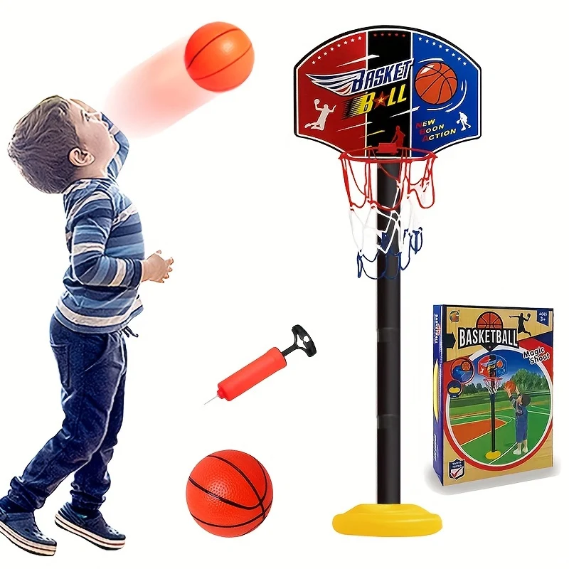 Canestro da basket per bambini Altezza regolabile 67,97 cm - 109,73 cm Canestro da basket giocattolo per bambini Giochi per interni ed esterni Porta da basket portatile Giochi da esterno Giochi da cortile Halloween Regalo di Natale