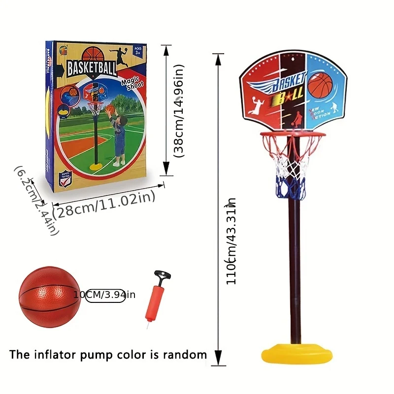 Canestro da basket per bambini Altezza regolabile 67,97 cm - 109,73 cm Canestro da basket giocattolo per bambini Giochi per interni ed esterni Porta da basket portatile Giochi da esterno Giochi da cortile Halloween Regalo di Natale
