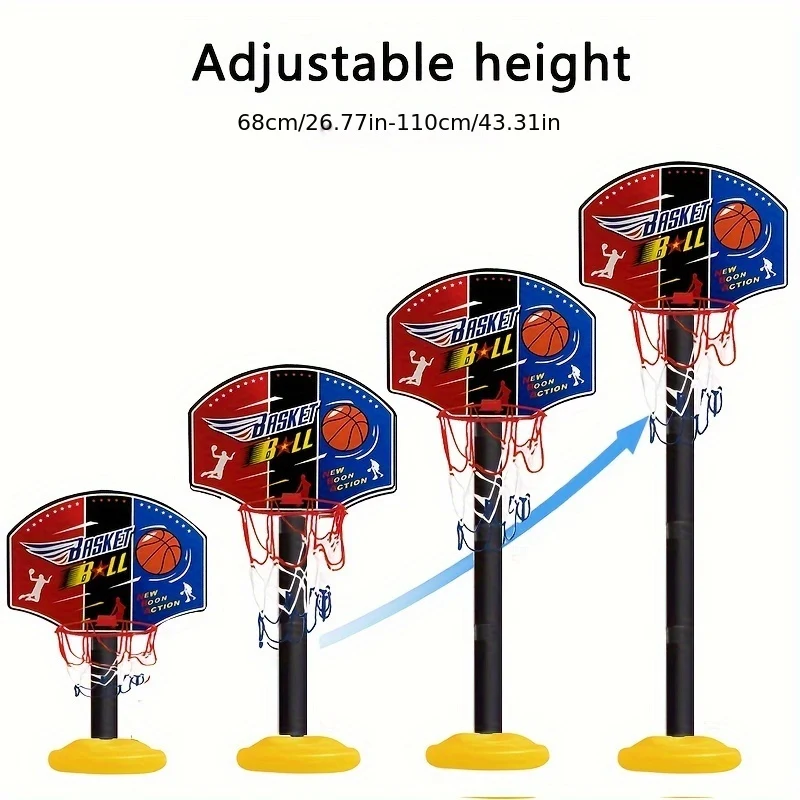 Canestro da basket per bambini Altezza regolabile 67,97 cm - 109,73 cm Canestro da basket giocattolo per bambini Giochi per interni ed esterni Porta da basket portatile Giochi da esterno Giochi da cortile Halloween Regalo di Natale